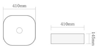 Раковина накладная SantiLine SSL-1106MB 41см чёрный матовый
